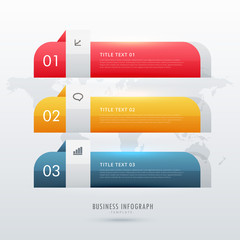 three steps business infographic design template