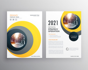 elegant yellow business brochure template design with circle shapes