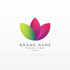 leaf logo concept design in colorful style