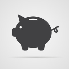 Piggy bank icon black