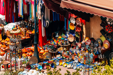 colorful handracts at moroccan shop