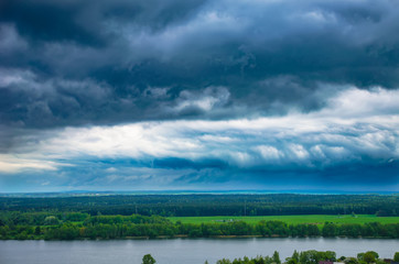Picturesque large Minsk reservoir Drozdy in Belarus.