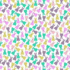 Cute rabbits seamless pattern