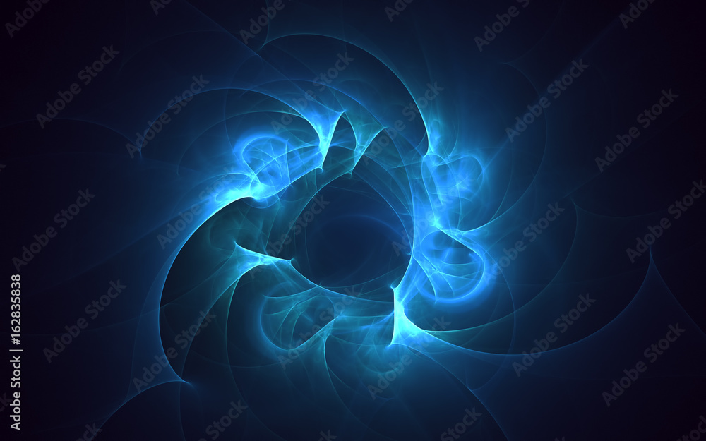 Wall mural 3d rendering abstract fractal light background
