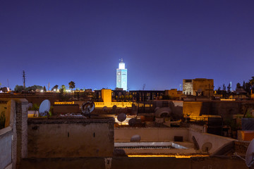roof view of marrakech city, morocco