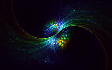 3D rendering abstract fractal light background