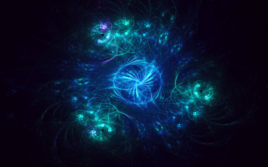 3D rendering abstract fractal light background