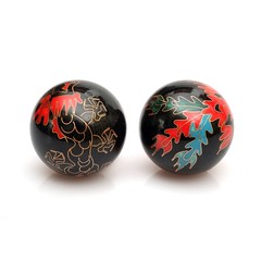 Chinese massage balls isolated on white background