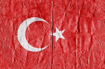 Türkei Flagge auf Papier