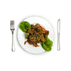 Veal with Vegetables and Piquant Sauce