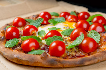 tasty pizza on a the table