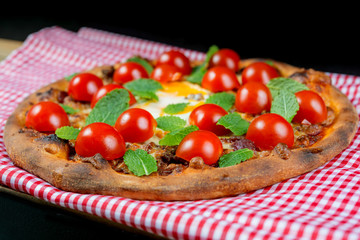 tasty pizza on a the table