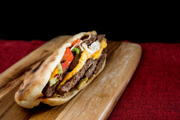 Sandwich with bacon - chicken, cheese and lettuce