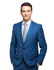 Young businessman isolated on white