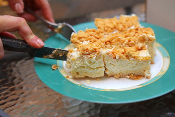 Slicing the cake is no mean feat.