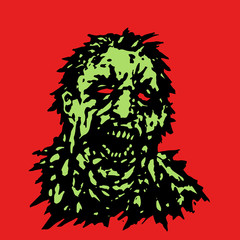 Rampage zombie. Vector illustration.