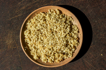 Cooked quinoa grains