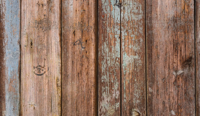 Grung wood wall with old paint fade off texture background