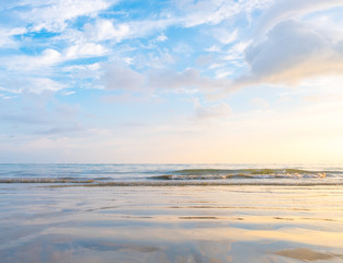 Beach and sunset, Blue sky