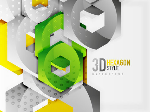 Vector 3d hexagon background