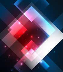 Dark background design with squares and shiny glowing effects