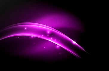 Vector glowing wave, smoke