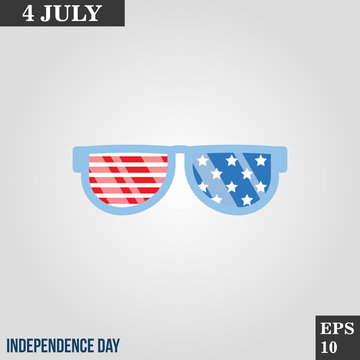 Glasses icon in trendy flat style isolated on grey background. Usa independence day symbol for your design, logo, UI. Vector illustration, EPS10.