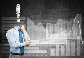 Pensive headless businessman