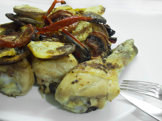 baked chicken on the plate
