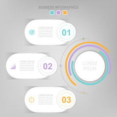 Infographic template of colorful circle, pie chart diagram, work sheet element, flat design of business icon, vector