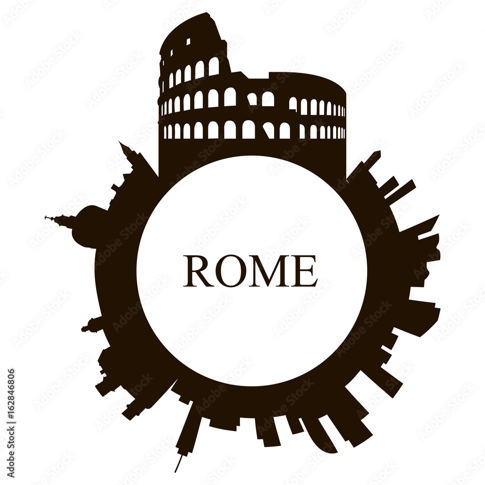 Poster isolated rome skyline