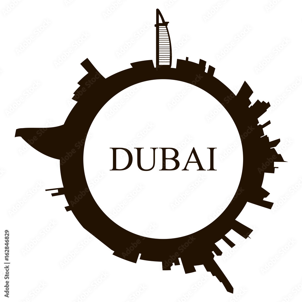 Wall mural Isolated Dubai skyline