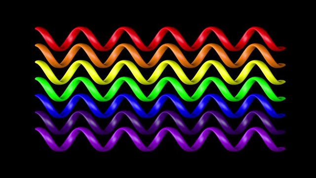 Abstract shapes with rainbow colors isolated on alpha channel, seamless loop