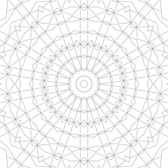 Geometric Pattern. Round Decorative Ornament Consisting of Lines. 