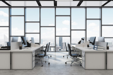 Rectangular decoration open space office close up