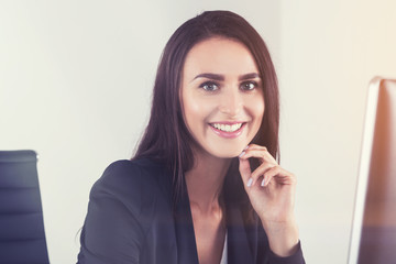 Smiling businesswoman closeup