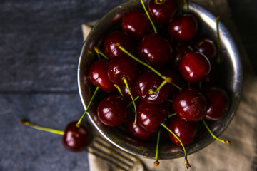 cherries on the table
