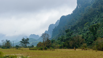 Fototapeta na wymiar Beautiful view of the mountains area in North Vietnam