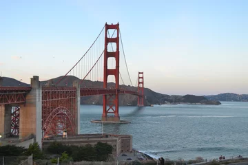 Naadloos Behang Airtex Baker Beach, San Francisco View of Golden Gate Bridge from the Welcome Center, San Francisco, California
