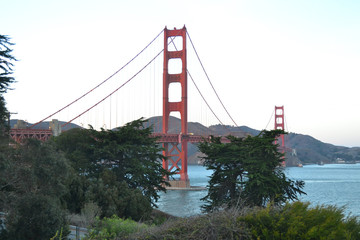 View of Golden Gate Bridge from the Welcome Center, San Francisco, California, USA