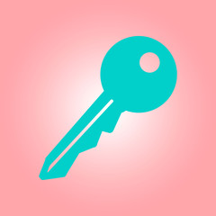 Key icon. Lock symbol. Security sign. Flat design style.
