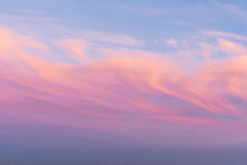 Amazing sky at sunset on a summer evening.