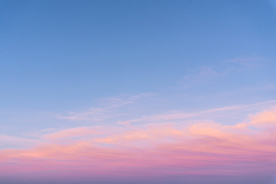 Panorama of the sky at sunset.