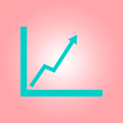 Business graph. Infographic. Chart icon. Growing graph simbol. Flat design style.