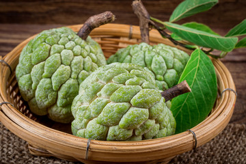 Custard apple in a basket