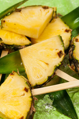 Pineapple on a Stick. Selective focus.