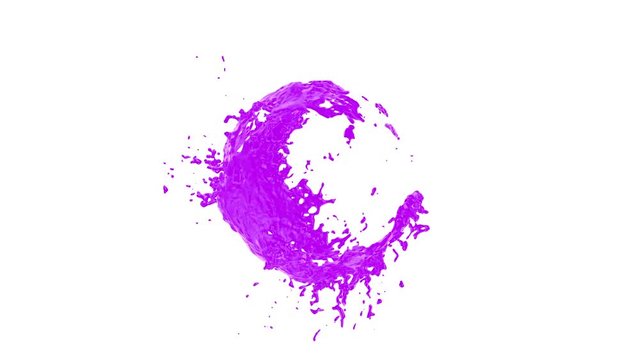 Paint flows with splashes around sphere with attraction to its center (with alpha channel). Good effect for ids, packshots, round logotypes. Separated on pure white background.