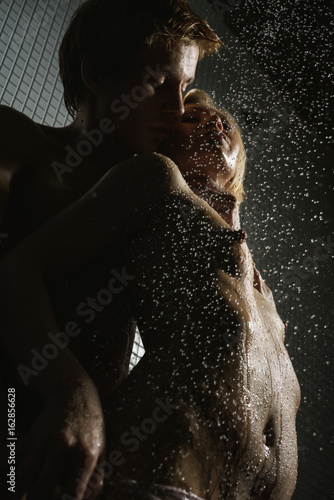 Passionate Couple Having Sex In Shower Studio Shot Passionate Couple Having Sex In Shower Studio Shot