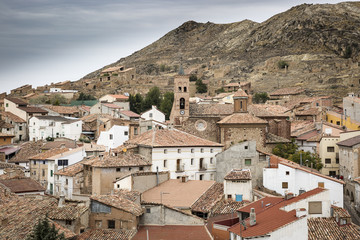 Fototapeta na wymiar a view over La Hoz de la Vieja Town, province of Teruel, Spain