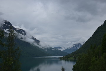 Fototapeta na wymiar Mountain Lovanet Norway Europe
